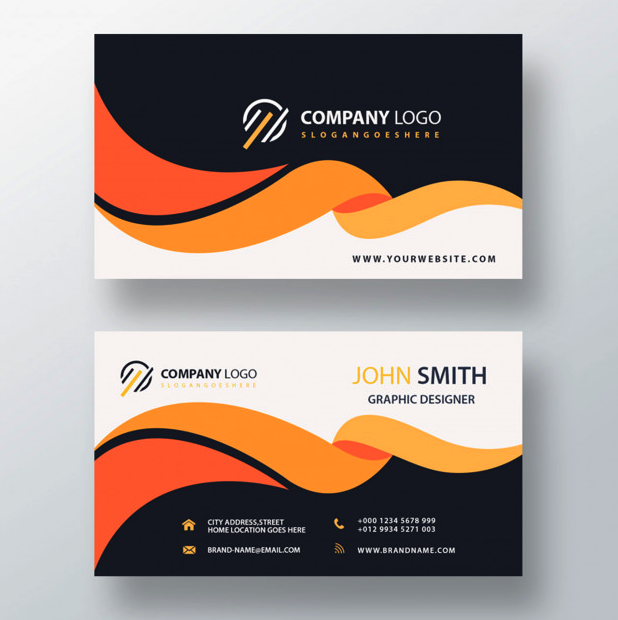 visitenkarten mit corporate identity logo und markter farbgebung