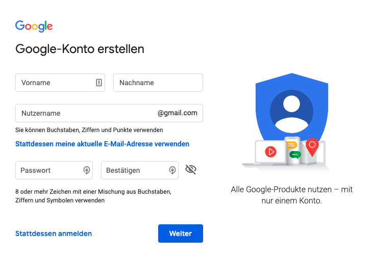 gmail konto einrichten