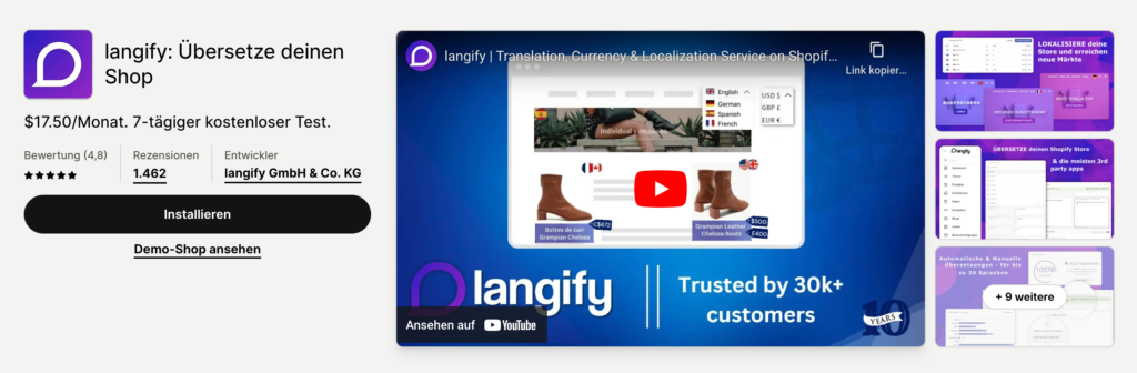 Shopify mehrsprachig einrichten mit Langify
