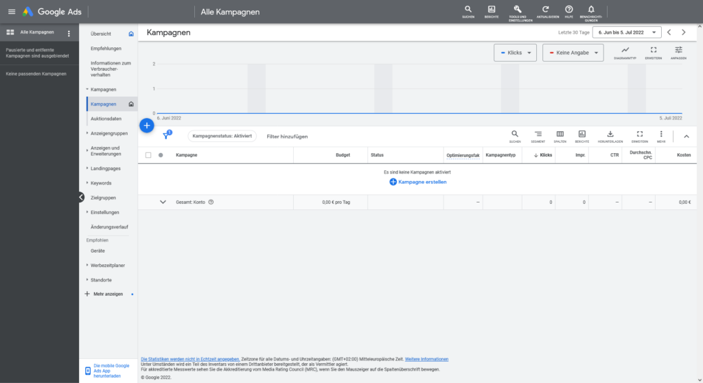 Google Ads Kampagnenmanager